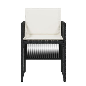 Sedie da Giardino con Cuscini 4 pz Nere in Polyrattan 364966