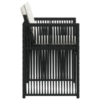 Sedie da Giardino con Cuscini 4 pz Nere in Polyrattan