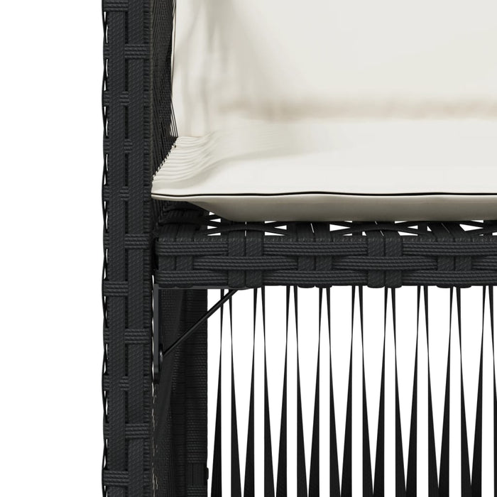 Sedie da Giardino con Cuscini 4 pz Nere in Polyrattan