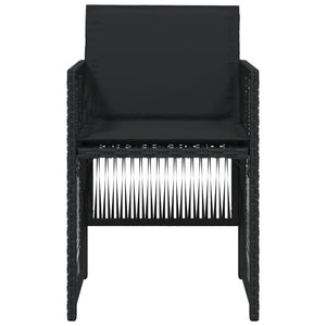 Sedie da Giardino con Cuscini 4 pz Nere in Polyrattan 364967