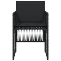 Sedie da Giardino con Cuscini 4 pz Nere in Polyrattan