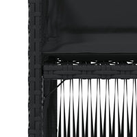 Sedie da Giardino con Cuscini 4 pz Nere in Polyrattan 364967