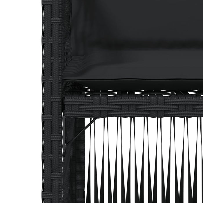 Sedie da Giardino con Cuscini 4 pz Nere in Polyrattan 364967