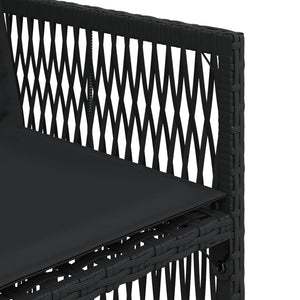 Sedie da Giardino con Cuscini 4 pz Nere in Polyrattan 364967