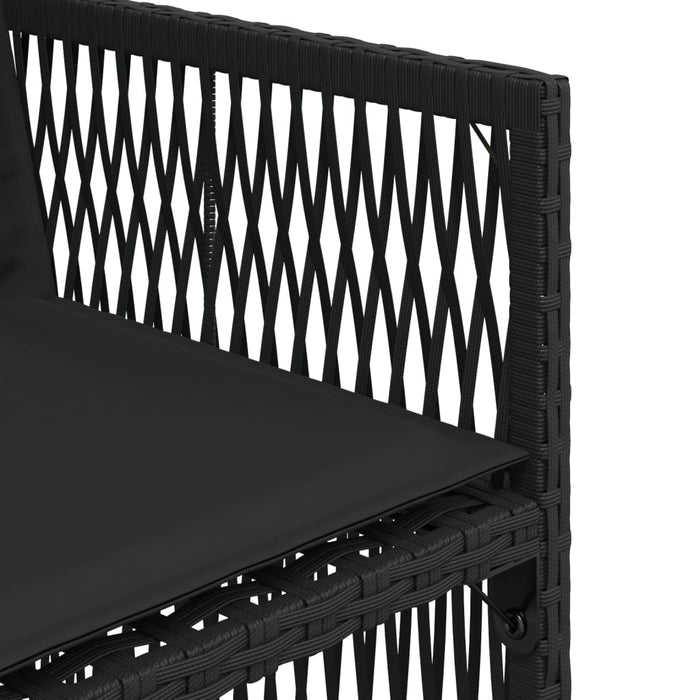 Sedie da Giardino con Cuscini 4 pz Nere in Polyrattan 364967