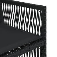 Sedie da Giardino con Cuscini 4 pz Nere in Polyrattan