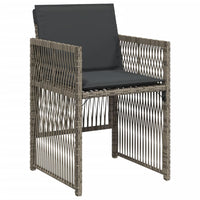 Sedie da Giardino con Cuscini 4pz Grigio in Polyrattan 364968