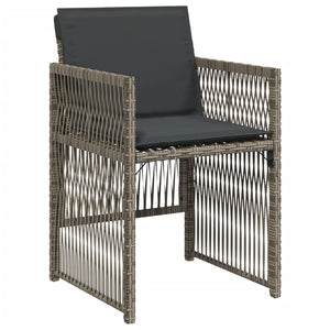 Sedie da Giardino con Cuscini 4pz Grigio in Polyrattan 364968