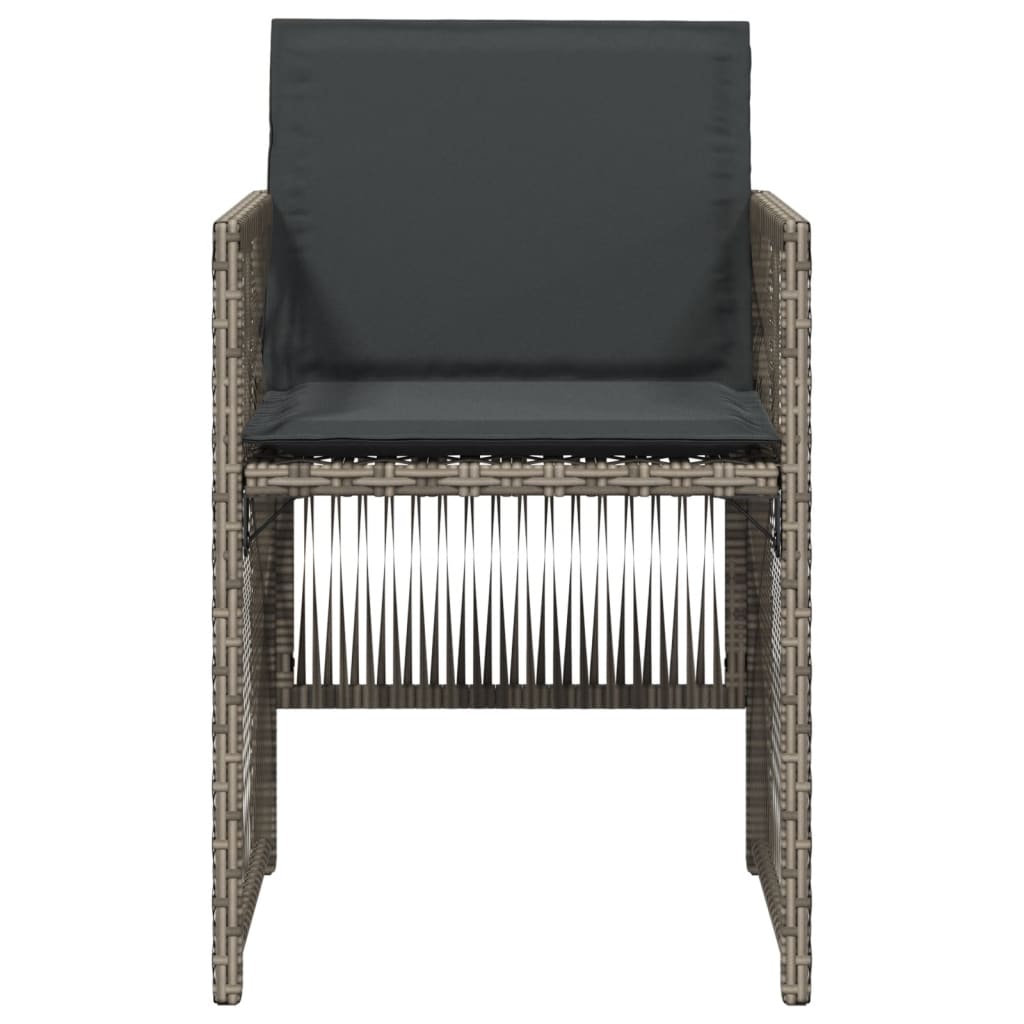 Sedie da Giardino con Cuscini 4pz Grigio in Polyrattan 364968