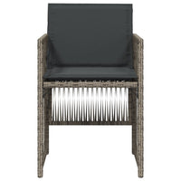 Sedie da Giardino con Cuscini 4pz Grigio in Polyrattan 364968