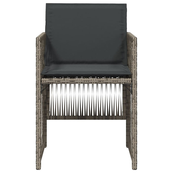 vidaXL Sedie da Giardino con Cuscini 4pz Grigio in Polyrattan