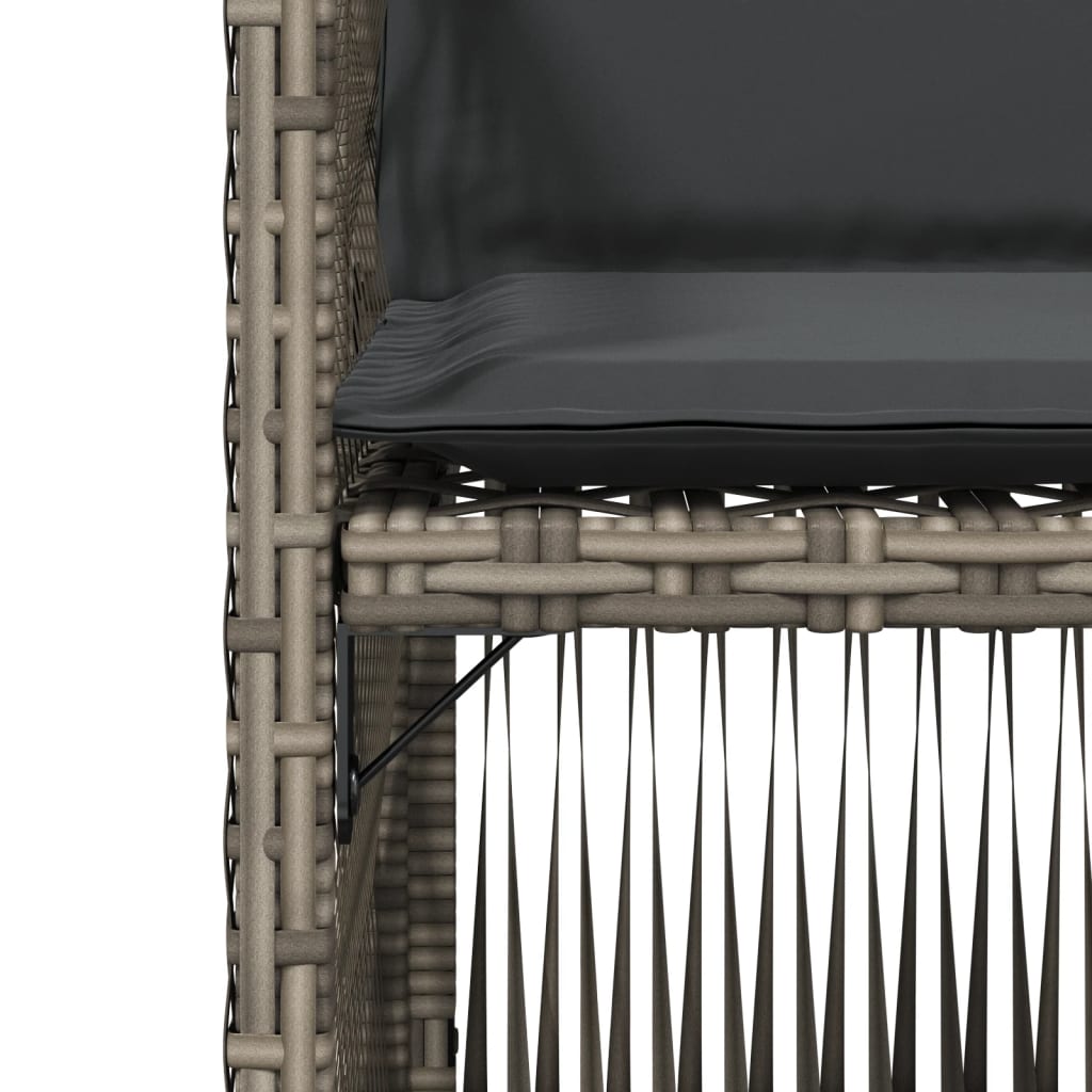 vidaXL Sedie da Giardino con Cuscini 4pz Grigio in Polyrattan