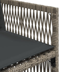 vidaXL Sedie da Giardino con Cuscini 4pz Grigio in Polyrattan