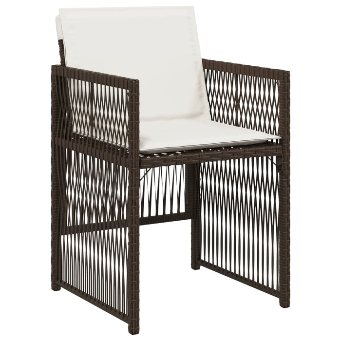 Sedie da Giardino con Cuscini 4 pz Marroni in Polyrattan 364969