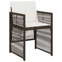 Sedie da Giardino con Cuscini 4 pz Marroni in Polyrattan