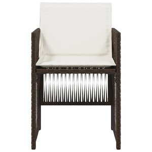 Sedie da Giardino con Cuscini 4 pz Marroni in Polyrattan 364969