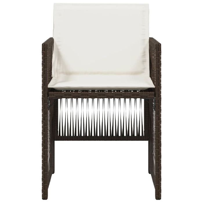 Sedie da Giardino con Cuscini 4 pz Marroni in Polyrattan 364969