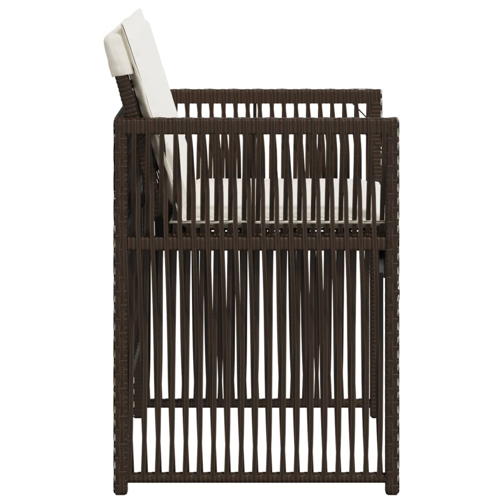Sedie da Giardino con Cuscini 4 pz Marroni in Polyrattan 364969
