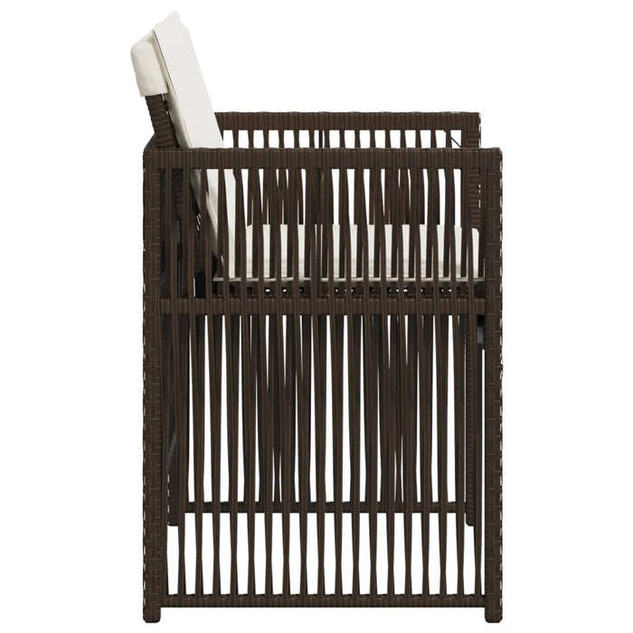 Sedie da Giardino con Cuscini 4 pz Marroni in Polyrattan 364969