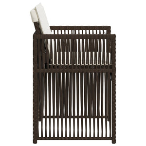 Sedie da Giardino con Cuscini 4 pz Marroni in Polyrattan