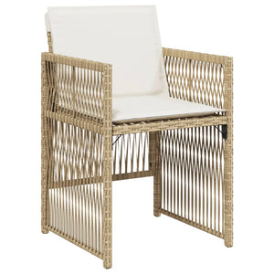 Sedie da Giardino con Cuscini 4 pz Beige in Polyrattan 364970