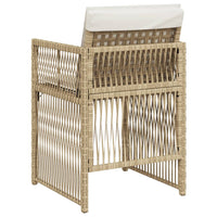 Sedie da Giardino con Cuscini 4 pz Beige in Polyrattan 364970