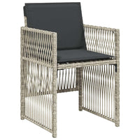 Sedie da Giardino con Cuscini 4 pz Grigio Chiaro in Polyrattan