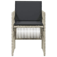 Sedie da Giardino con Cuscini 4 pz Grigio Chiaro in Polyrattan