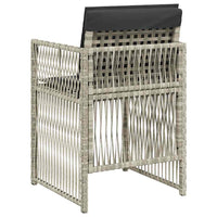 Sedie da Giardino con Cuscini 4 pz Grigio Chiaro in Polyrattan