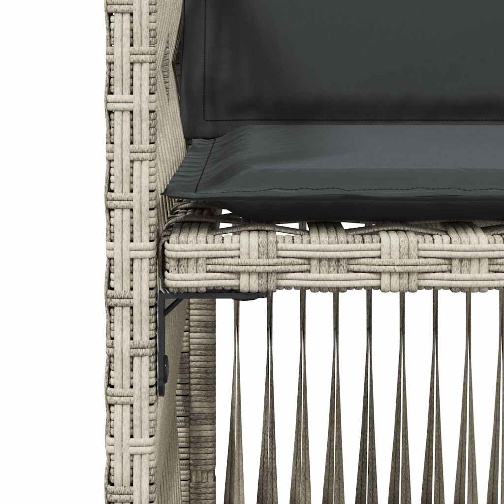 Sedie da Giardino con Cuscini 4 pz Grigio Chiaro in Polyrattan