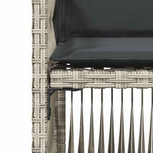 Sedie da Giardino con Cuscini 4 pz Grigio Chiaro in Polyrattan