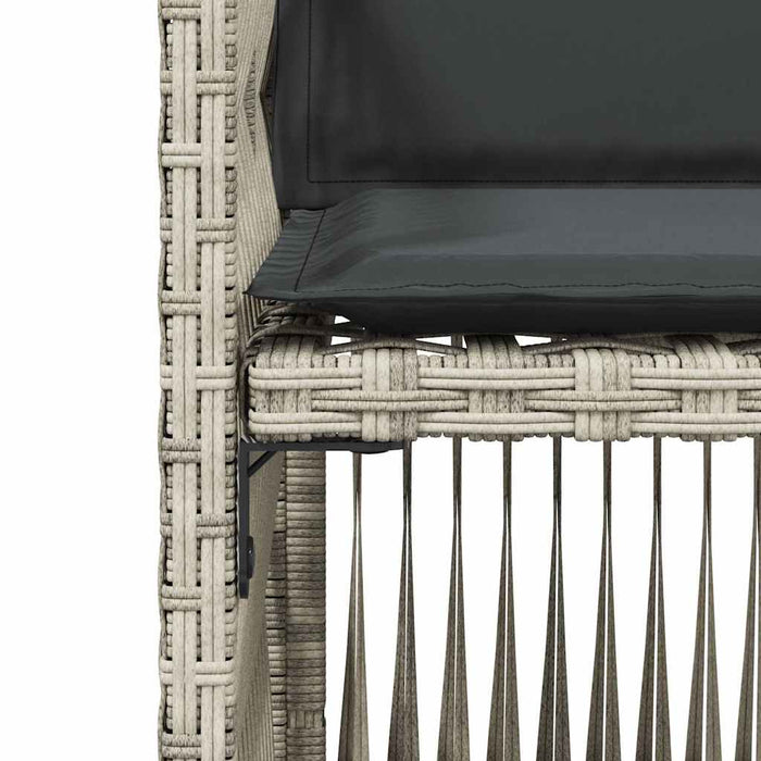 Sedie da Giardino con Cuscini 4 pz Grigio Chiaro in Polyrattan
