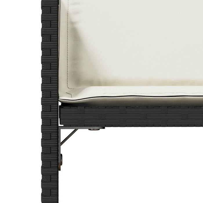 vidaXL Sedie da Giardino con Cuscini 4 pz Nere in Polyrattan