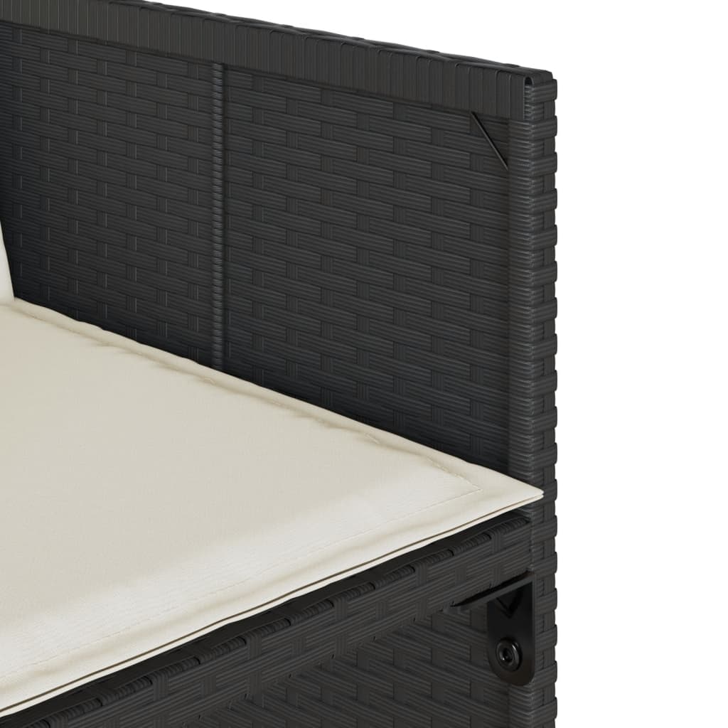 Sedie da Giardino con Cuscini 4 pz Nere in Polyrattan 364983