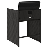 Sedie da Giardino con Cuscini 4 pz Nere in Polyrattan 364984