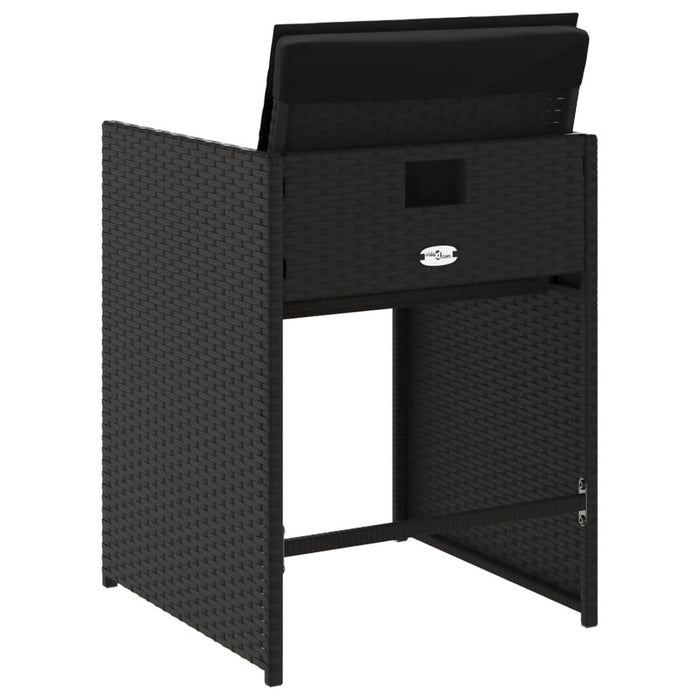 vidaXL Sedie da Giardino con Cuscini 4 pz Nere in Polyrattan