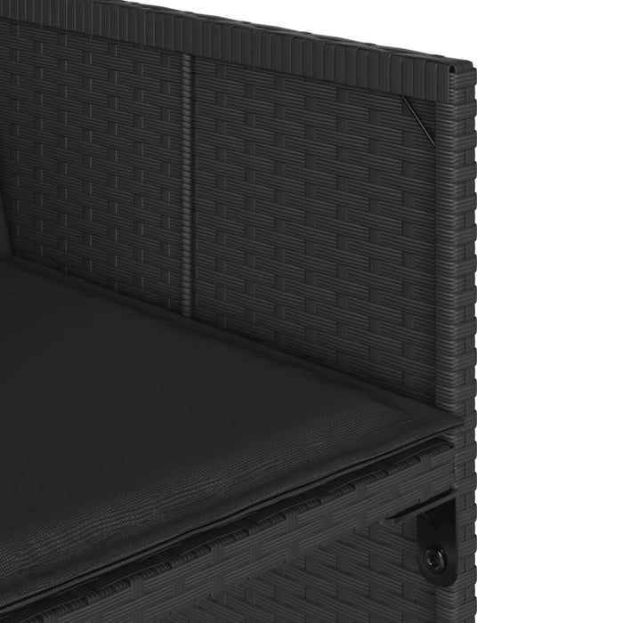 vidaXL Sedie da Giardino con Cuscini 4 pz Nere in Polyrattan