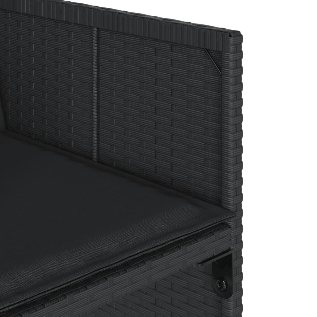 Sedie da Giardino con Cuscini 4 pz Nere in Polyrattan 364984