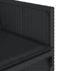 Sedie da Giardino con Cuscini 4 pz Nere in Polyrattan 364984