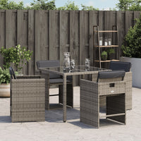 Sedie da Giardino con Cuscini 4pz Grigio in Polyrattan 364985