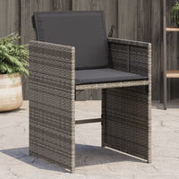 Sedie da Giardino con Cuscini 4pz Grigio in Polyrattan 364985