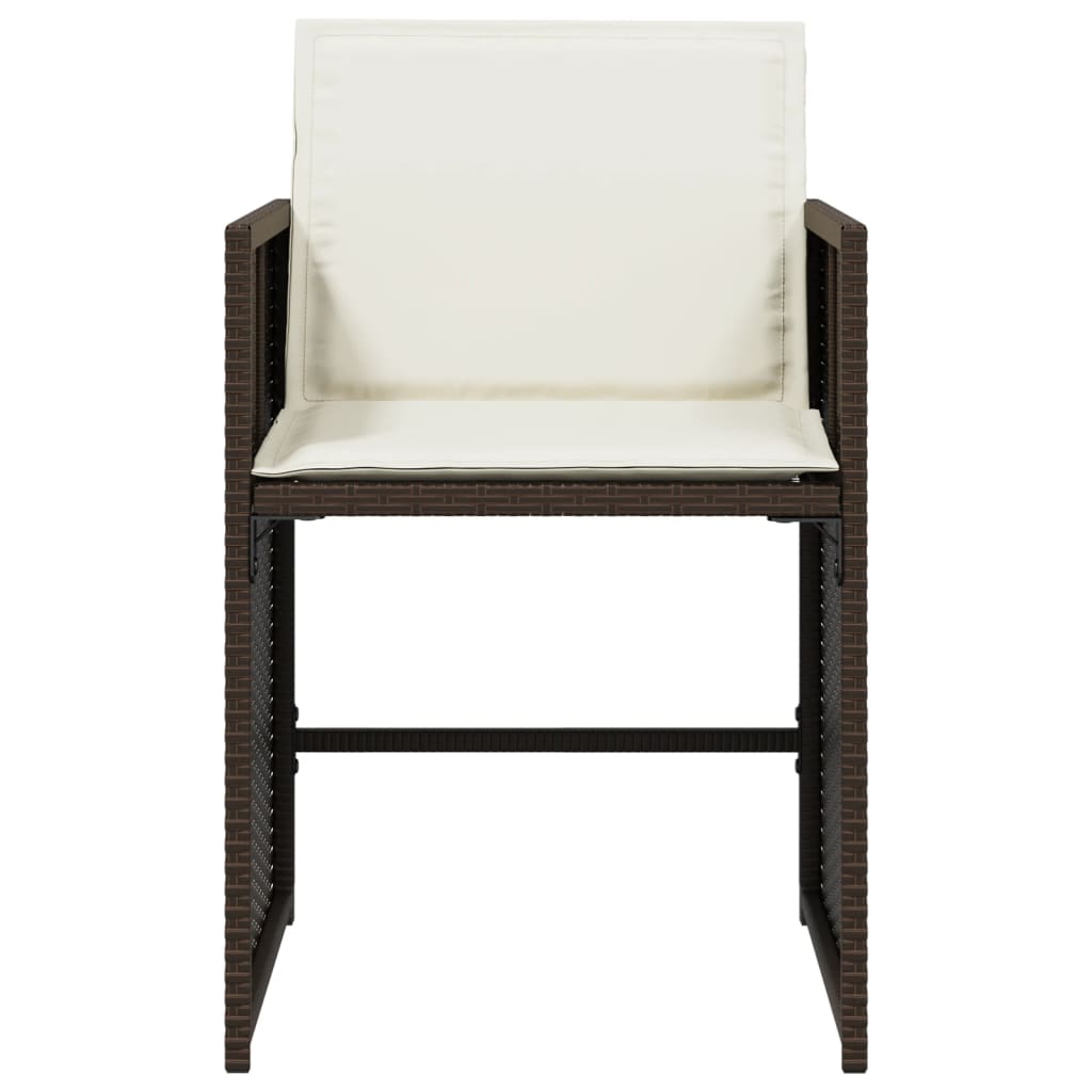 Sedie da Giardino con Cuscini 4 pz Marroni in Polyrattan 364986