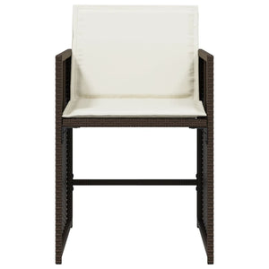 Sedie da Giardino con Cuscini 4 pz Marroni in Polyrattan 364986