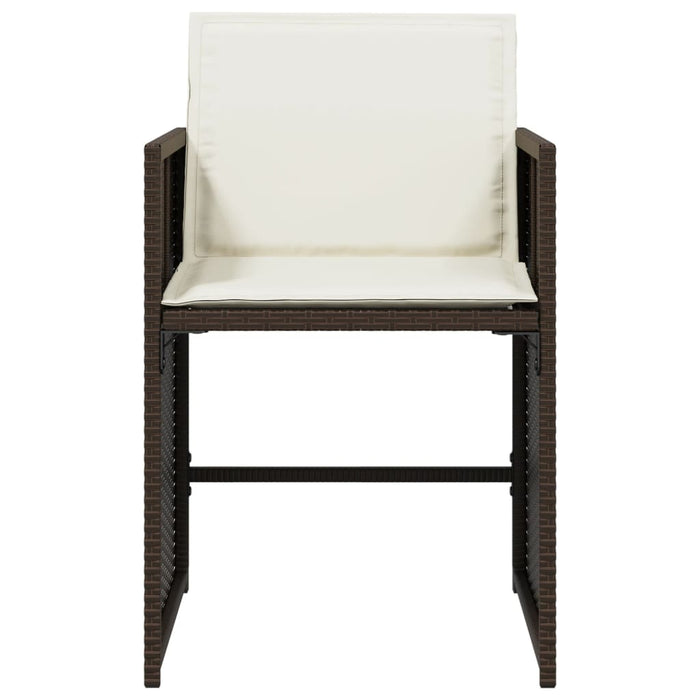 Sedie da Giardino con Cuscini 4 pz Marroni in Polyrattan 364986