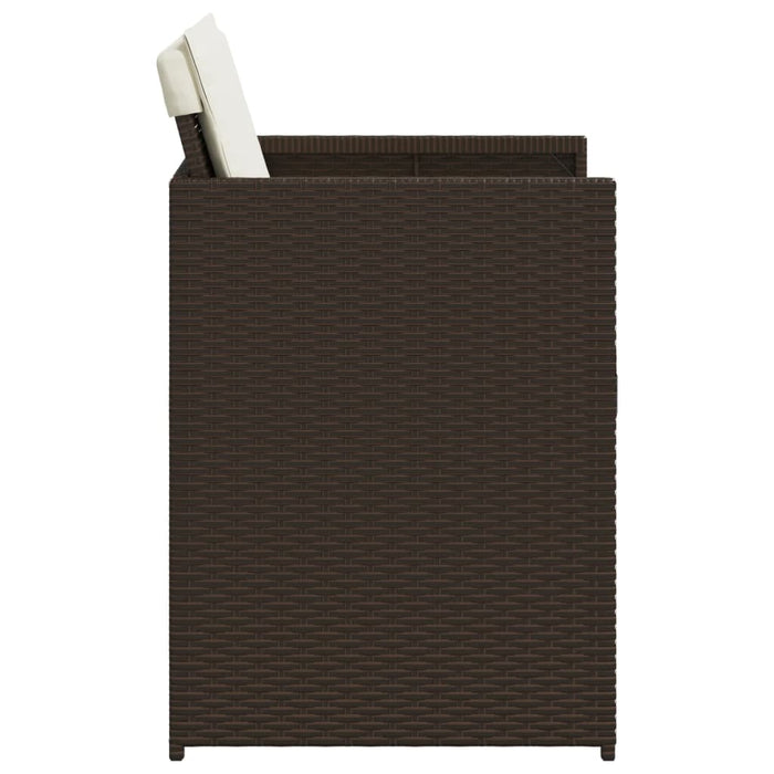 Sedie da Giardino con Cuscini 4 pz Marroni in Polyrattan 364986