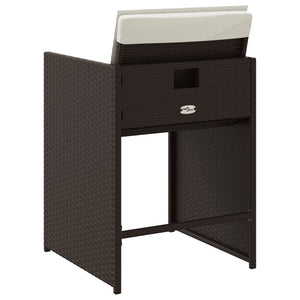 Sedie da Giardino con Cuscini 4 pz Marroni in Polyrattan 364986