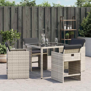 Sedie da Giardino con Cuscini 4 pz Grigio Chiaro in Polyrattan 364988