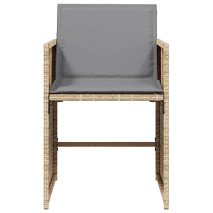 Sedie da Giardino con Cuscini 4 pz Beige Misto in Polyrattan 364989