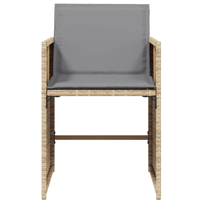 Sedie da Giardino con Cuscini 4 pz Beige Misto in Polyrattan 364989