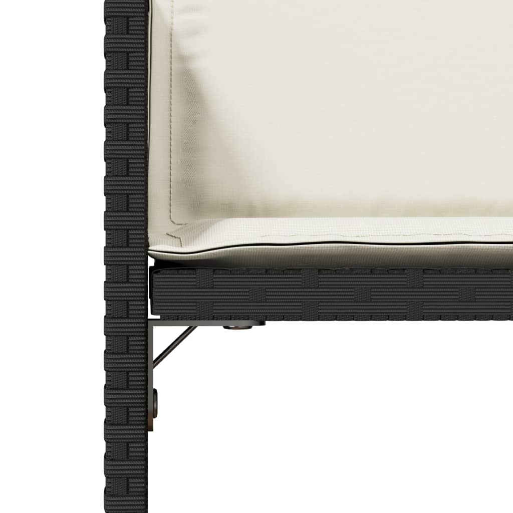 Sedie da Giardino con Cuscini 4 pz Nere in Polyrattan 365000